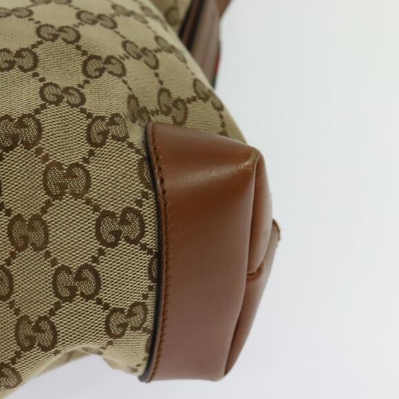 GUCCI GG Canvas Web Sherry Line Shoulder Bag Beige Red Green - Picture 13 of 16